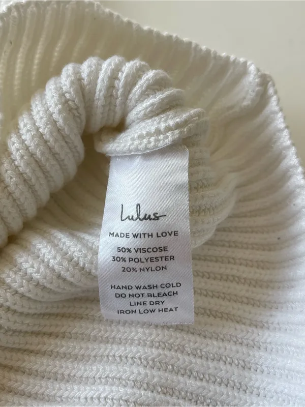 Lulu's White Ribbed Cropped Crewneck Sweater - Image 5