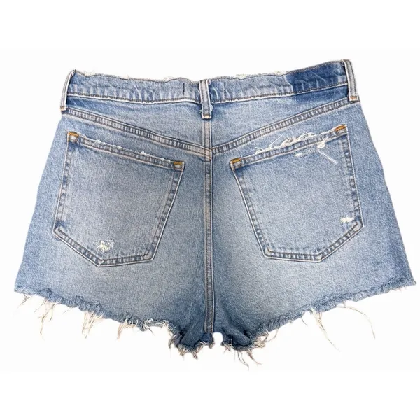 Abercrombie & Fitch The Mom Short Distressed High Rise Denim Blue Size‎ 30 - Image 2