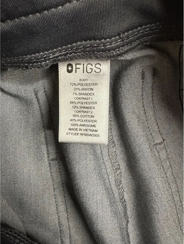 FIGS Zamora Jogger Scrub Pants Gray Technical Collection Womens Small W18SW2005 - Image 3