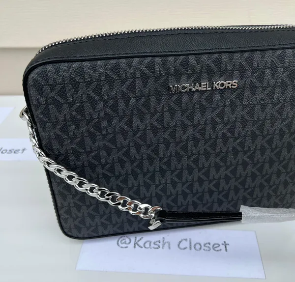 MK JST LG EW Crossbody Signature Black - Image 7