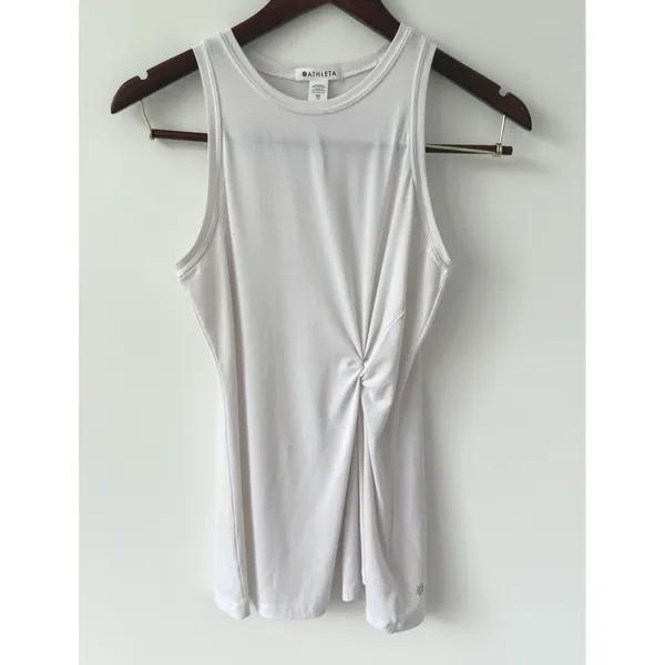 Athleta Radiate Twist‎ Tank Top White Activewear Lightweight Size Extra Small - Image 3