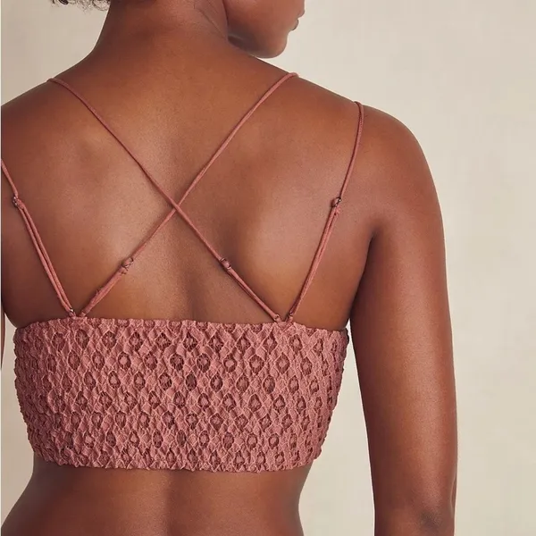 Free People One Copper Adella Crochet Lace Bralette Sz S - Image 11