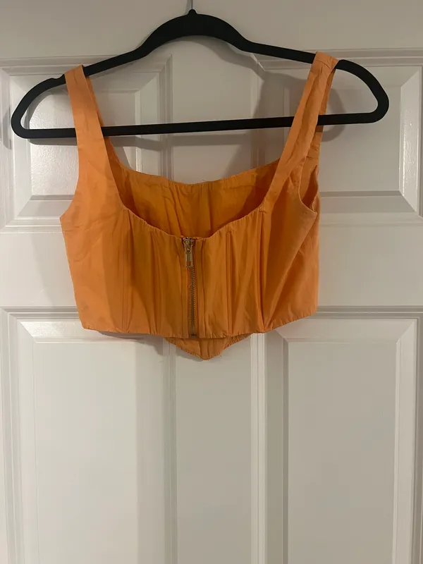 Corset Crop Top Orange Size 2 - Image 3