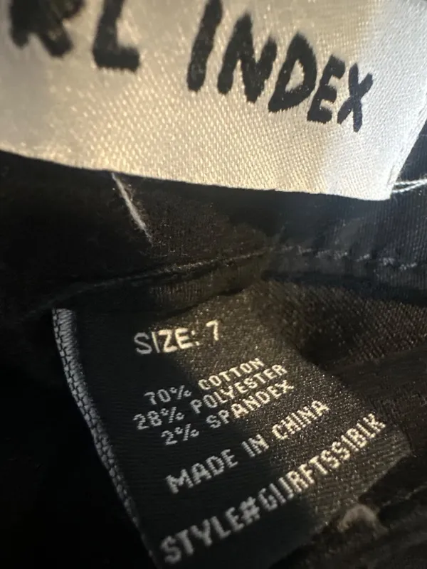 Girl Index Juniors Size 7 Black Utility Cargo Pants Stretch NWT Back to School - Image 4