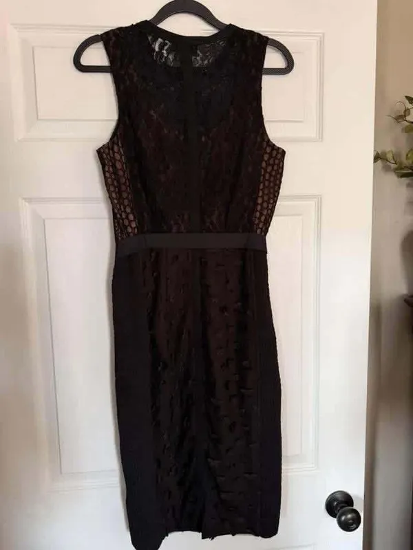 Byron Lars Anthropologie Gisella Lace Floral Appliquè Sheath Dress Sz 4 - Image 9