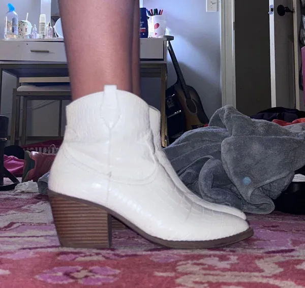 Sugar White Ankle Boots  - Image 5