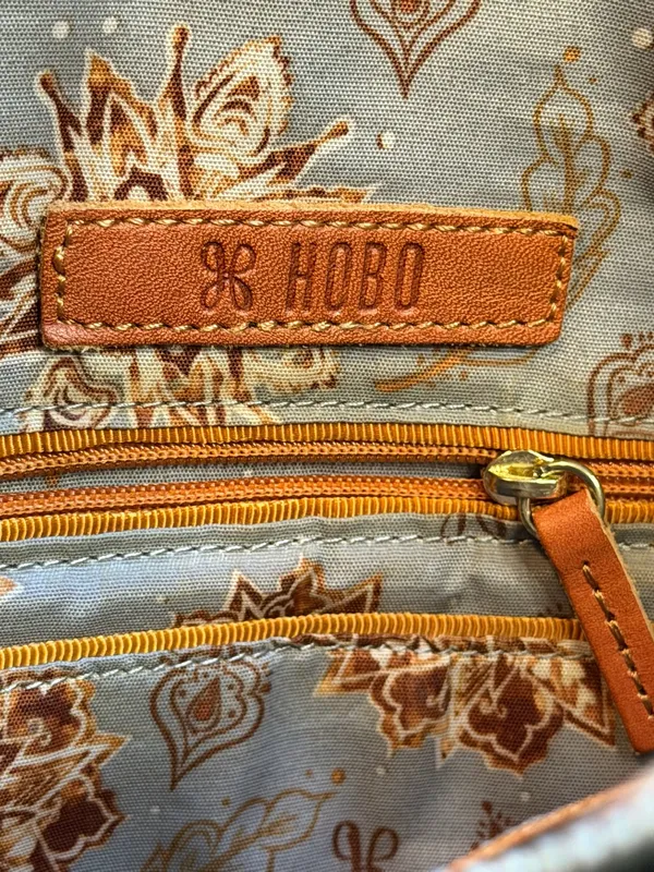 Hobo The Original Black Leather Slouchy Shoulder Bag Floral Lining Zip Pocket - Image 5