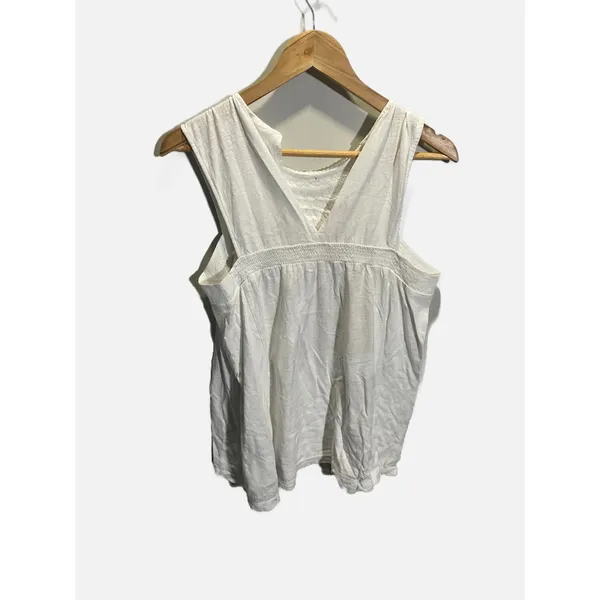 Akemi + Kin‎ Tank Top Womens Small White Embroidered Pom Bib Boho Anthropologie - Image 6