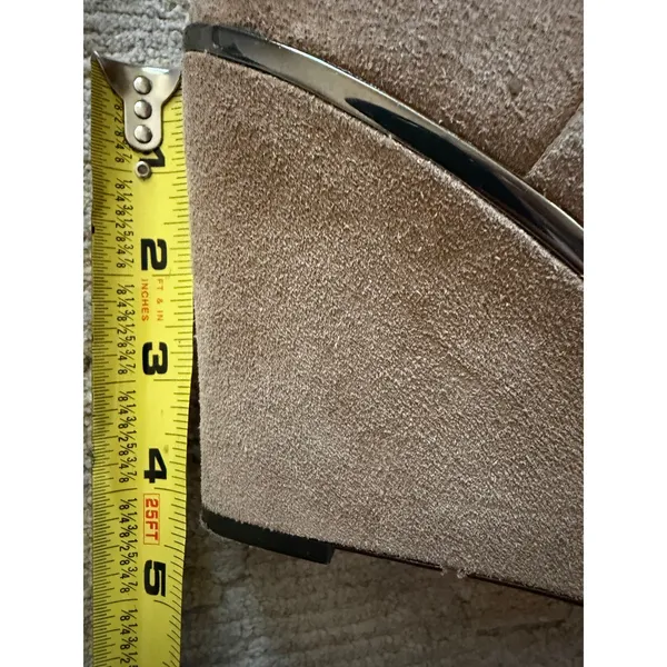 DVF Knee High Boots Womens 9 Tan Leather Suede Wedge Heel - Image 13