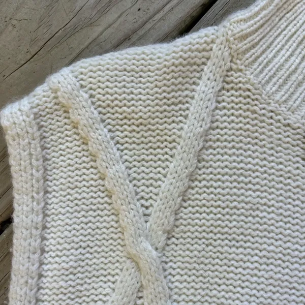 Madewell Women's Side Tie Sweater Vest Cream Wool Blend Size S - Image 4