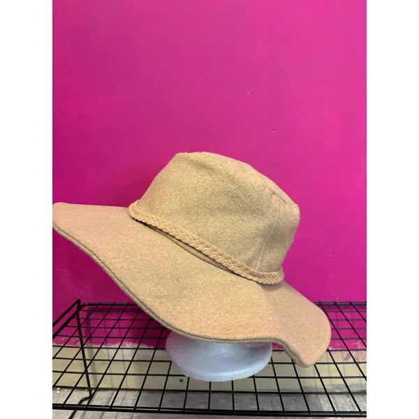 ASN Hats Tan Wide Brim Fedora Wool Blend Hat with Braided Trim NWT - Image 2