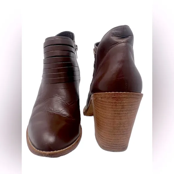 Loeffler Randall Eva Leather Ankle Boots Brown Block‎ Heel Size 10.5 - Image 2