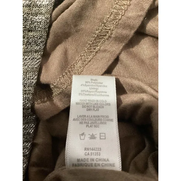 Bishop & Young Letitia Beige Metallic Racerback Shimmer Tank L - Image 7