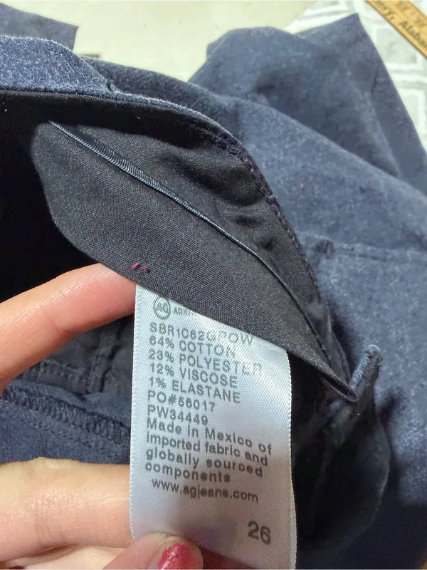 AG Navy Wide-Leg Dress Pants 26 - Image 7