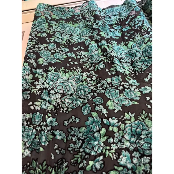 NWOT Lulus Green Black Minka Floral Burnout Velvet Maxi Dress Sweetheart Size XS - Image 6