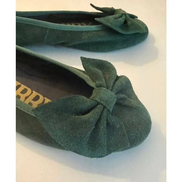 Vintage 90's Sam & Libby Ballet Flats in Forest Green Suede sz. 8.5 - Image 4