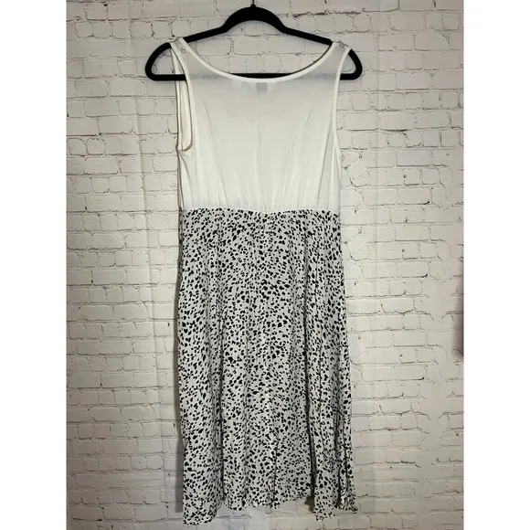 Seraphine Maternity Nursing Dress Skirt White Black Animal Print Midi Size 6‎ - Image 6