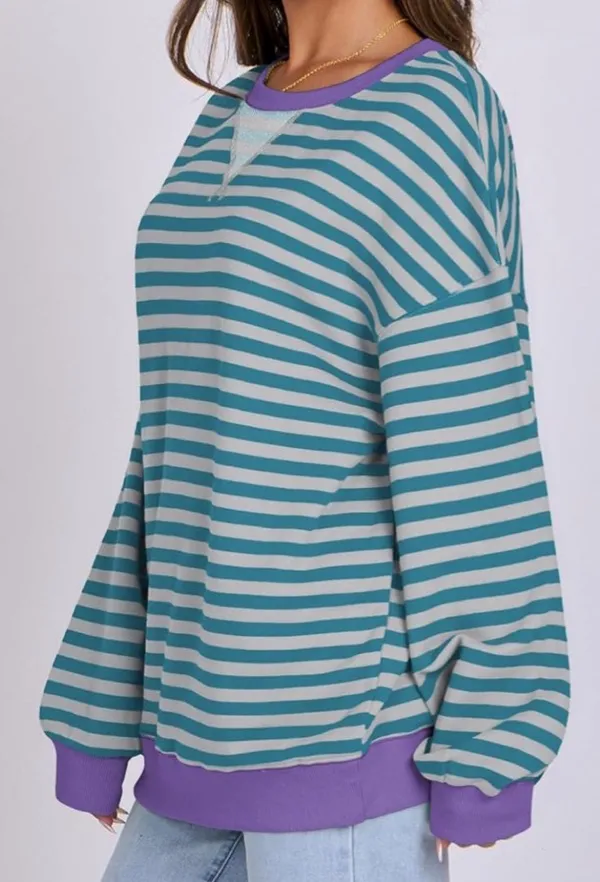 Amazon Women Striped Sweatshirt - Image 2