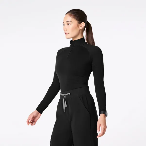 Salta ¼ Zip Long-Sleeved Underscrub black size medium - Image 2