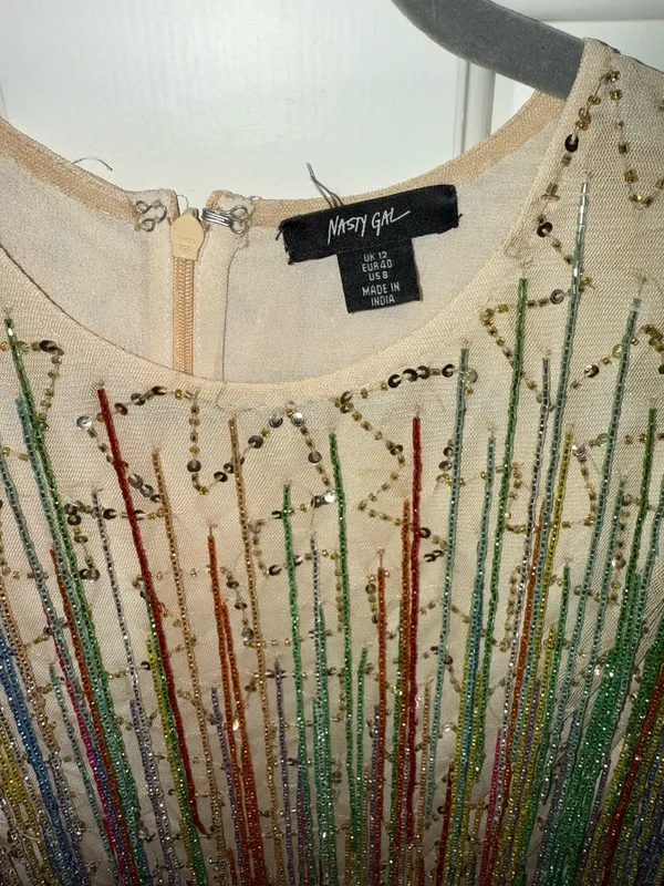 Nasty Gal Tassel Beaded Mini Dress - Image 5