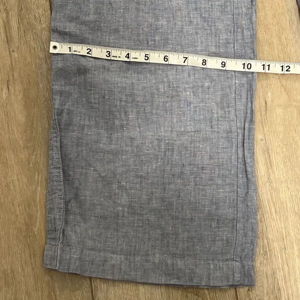 ATHLETA Cabo 100% Linen Wide Leg Pant Women Size 4 Tall Zip Pockets Drawstring - Image 7