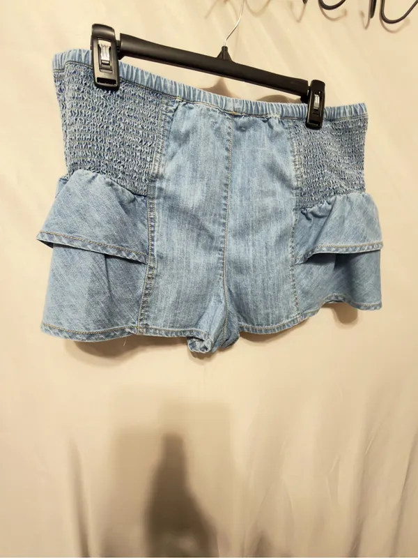 Free People We The Free Alani Pull-On Chambray Shorts Size Large NWOT - Image 6
