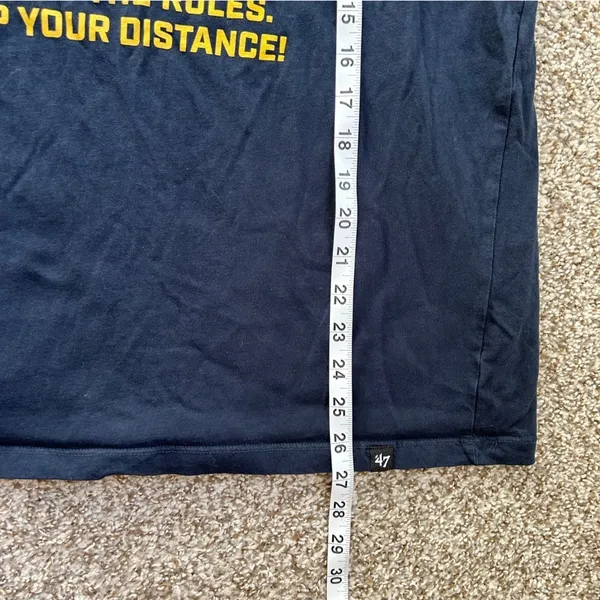47 Blue Yellow Milwaukee Brewers Baseball Short Sleeve Tee T-Shirt Sporty Large - Image 6