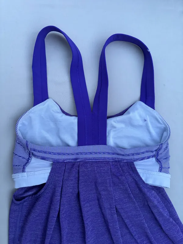 Lululemon Rest Less Tank Top Heather Bruised Berry Wee Striped Women’s Size 2 - Image 6