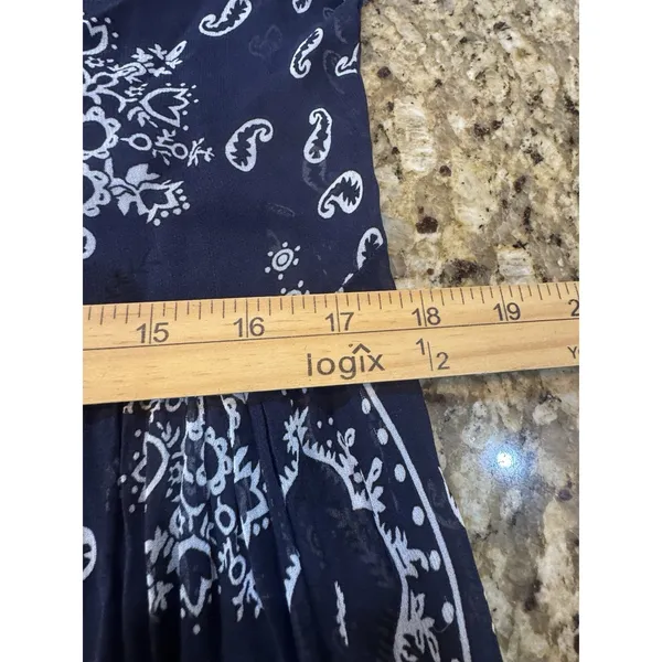Sundance Brieia Bandana Print Sheer Button Front Dress Size Medium Paisley - Image 11