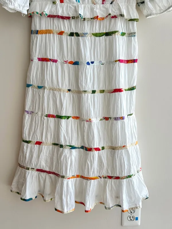 Farm Rio Mixed Off-White Prints Midi Dress, Size Large, NWT - Image 6