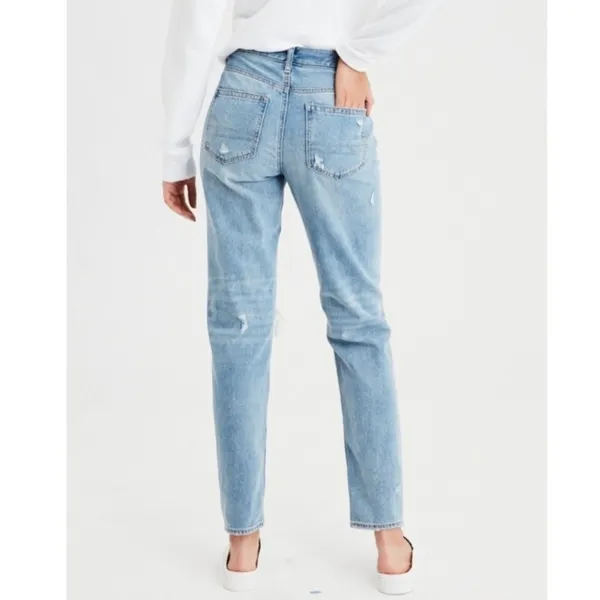 American Eagle High-Rise Distressed Mom Jeans - Image 2