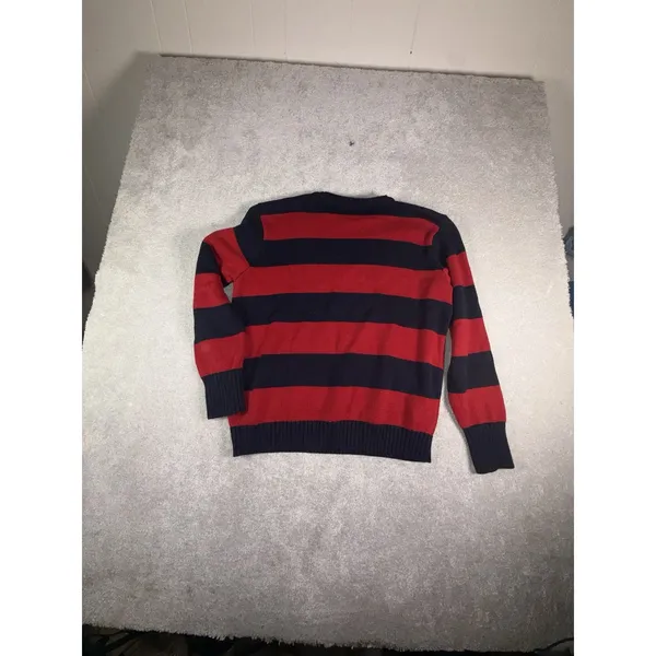 Brandy Melville Brianna Striped Sweater Red Navy Crew Neck Relaxed Fit - Image 9