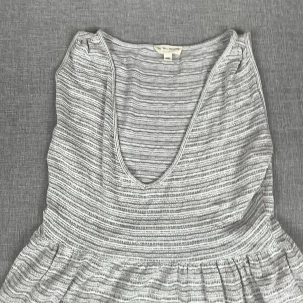 See You Monday Dress Womens Small Gray Striped V-Neck Maxi Jersey Sundress - Image 2