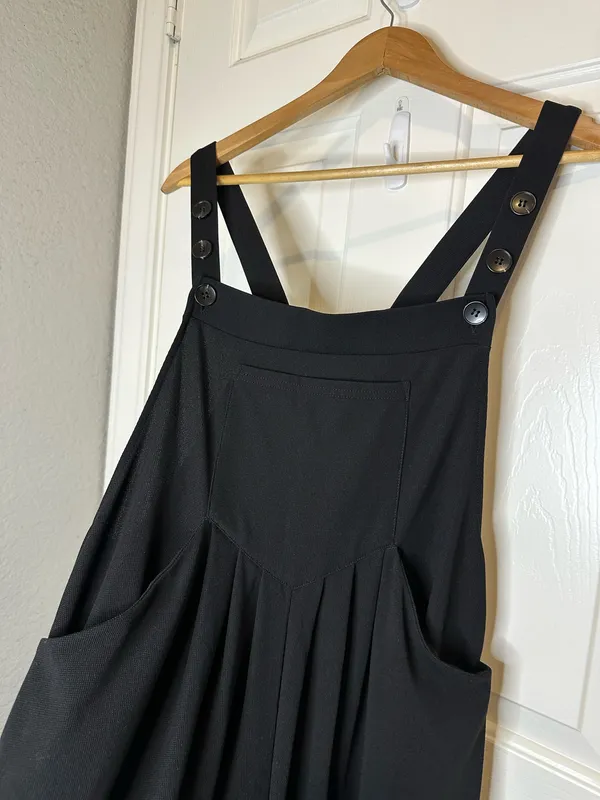 Halara Black Pockets Waffle Casual Wide Leg Overalls - Image 5