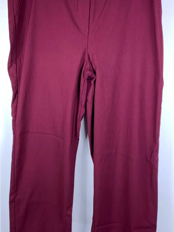 Chico's So Slimming Women's Size 2 Pants Burgundy Wine Pull On Stretch - Image 3