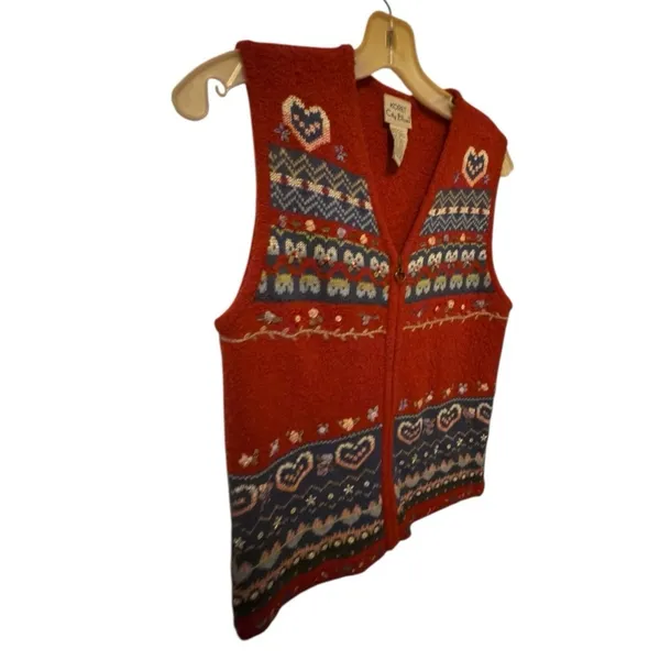Koret City Blues Embroidered Wool Blend Sweater Vest - Image 2