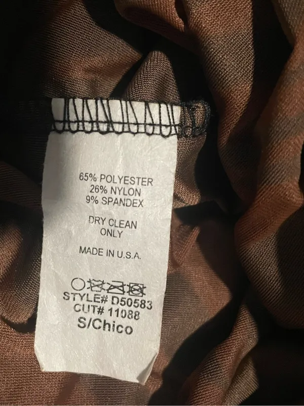 Women’s Brown and Black Patterned Long Dress - Image 3