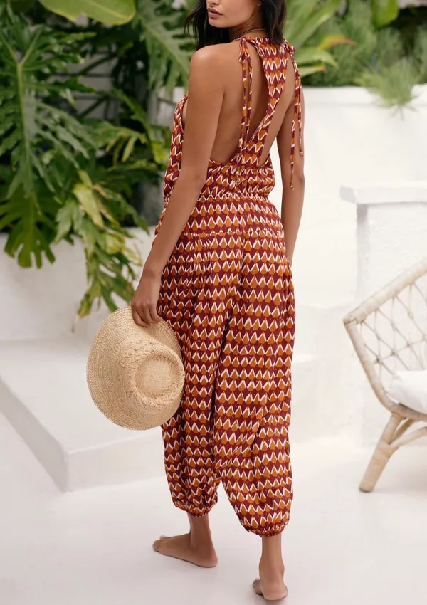 Anthropologie Graham Keegan Sleeveless Pintuck Jumpsuit, Size L - Image 3