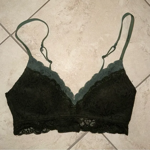 AERIE Lined Wireless Bra in Dark Green Size‎ 32C - Image 3