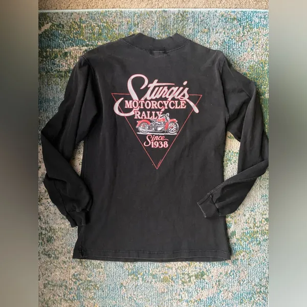 Vintage 90s Sturgis motorcycle biker logo long sleeve t-shirt, size large - Image 6