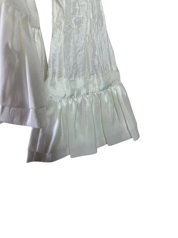 Sorava Golyari White Crinkle Taffeta Ruffle Open Front Jacket Size Small NWT - Image 4