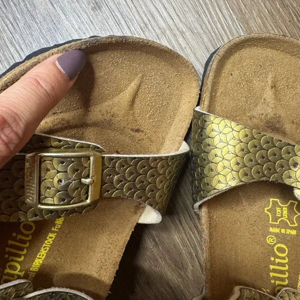 Papillio Sandals Women's Arizona Scale Pattern Metallic Gold Size 41 L10 M8 - Image 11