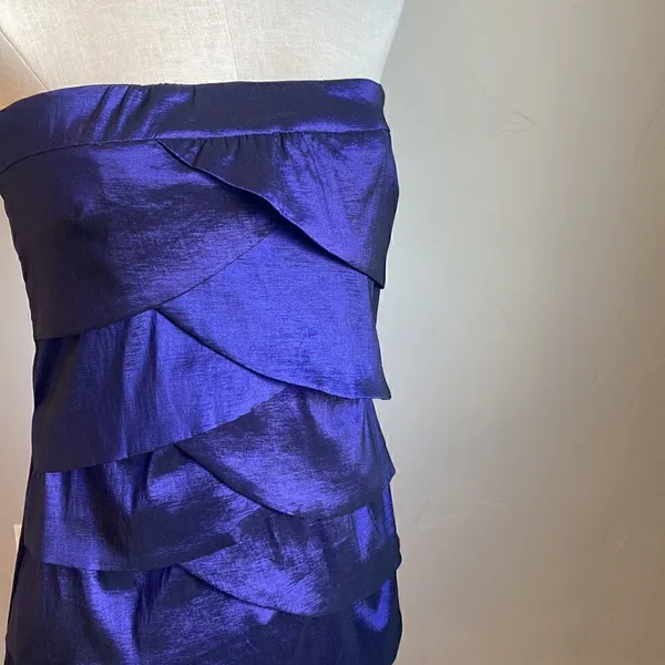 Strapless Shimmer Shift Dress Purple Size L - Image 2