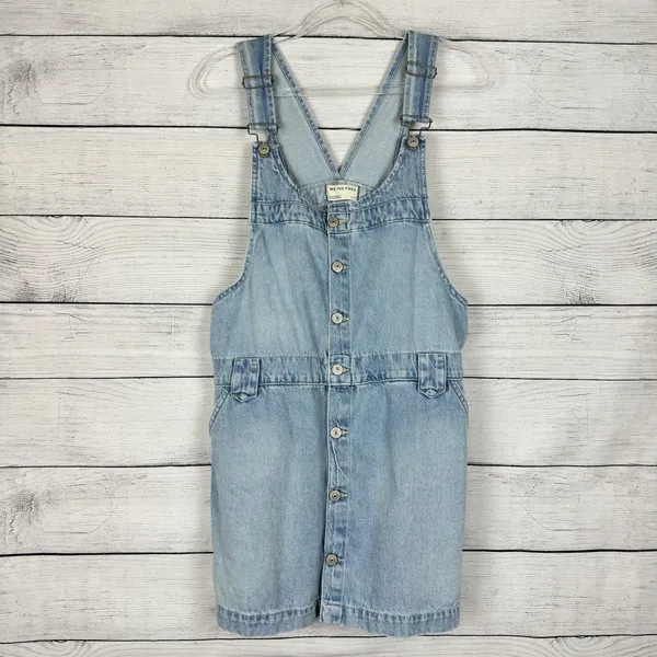 We The Free People‎ Edie Denim Skirtall Sz Large Skirt Overalls Boho Western - Image 2