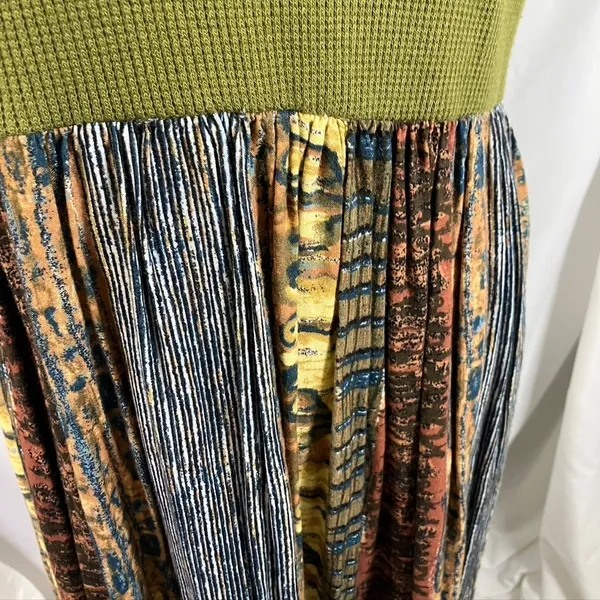 Premier International Dress Womens S Green Brown Abstract Print‎ Maxi Casual - Image 4