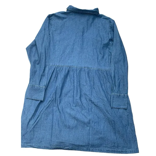 Nine West Brentwood Denim Shirt Dress XXL NWT Cotton Pockets Casual Chambray - Image 9