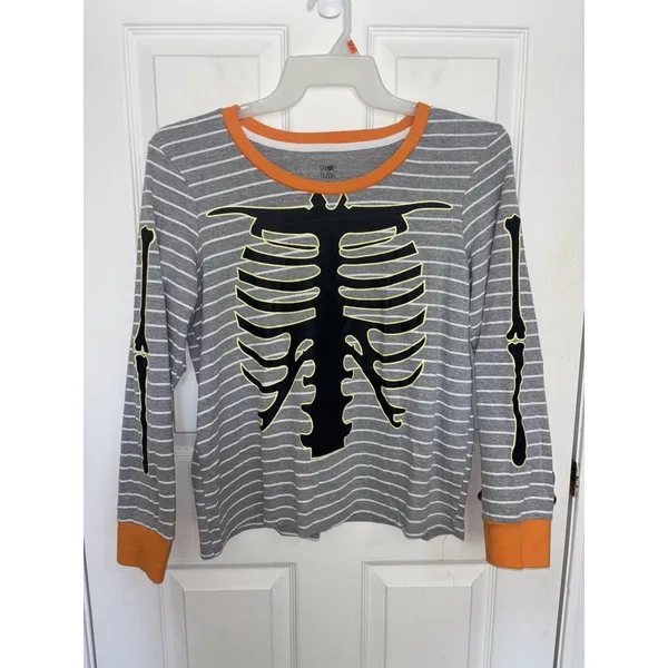 Snooze Button Women’s Halloween Skeleton Pajama Set L Glow in the Dark - Image 2
