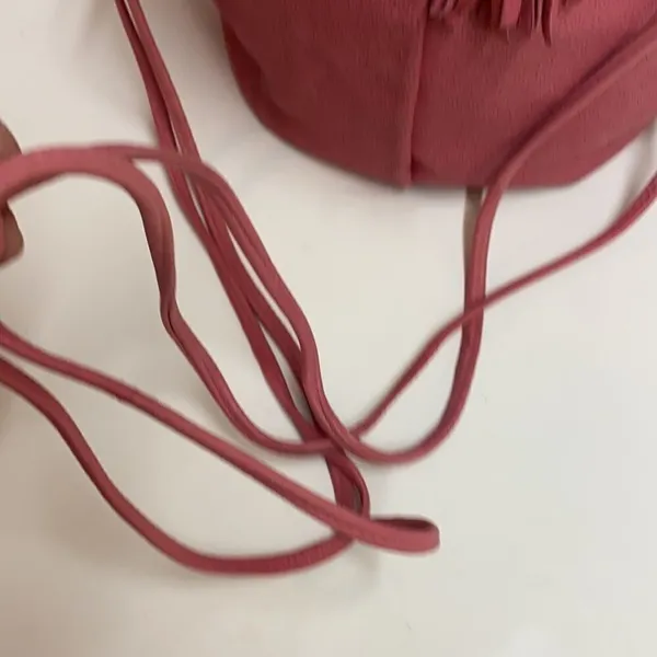 Vintage Valley Girl Pink Leather‎ Clam Shell Crossbdy Bag A27 - Image 5