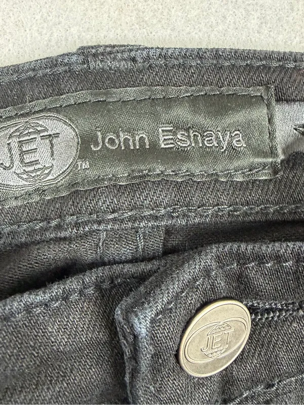 JET John Eshaya Black Distressed Skinny Jeans Womens 4 Low Rise Y2K Goth - Image 8