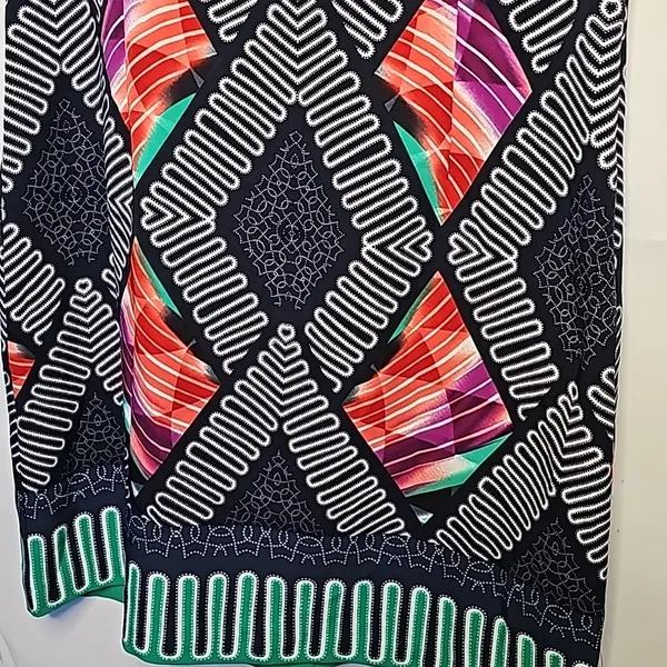 ILE I LE New York sheath diamond abstract sleeveless career holiday dress sz 12 - Image 3